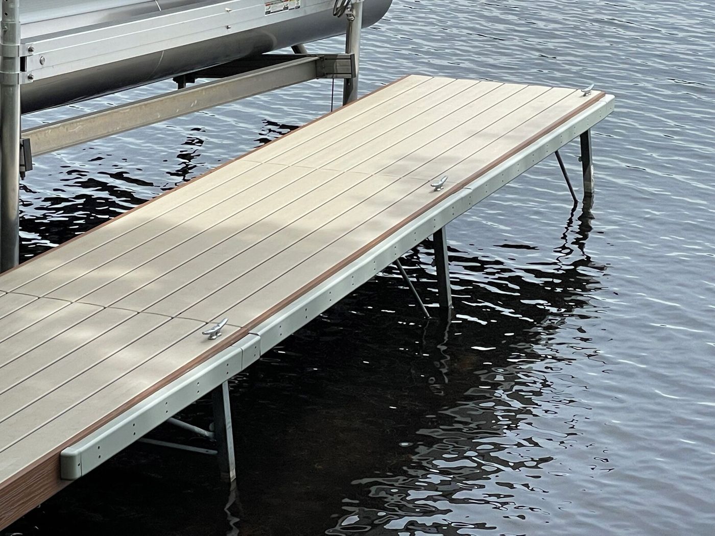 Wooden dock over calm water